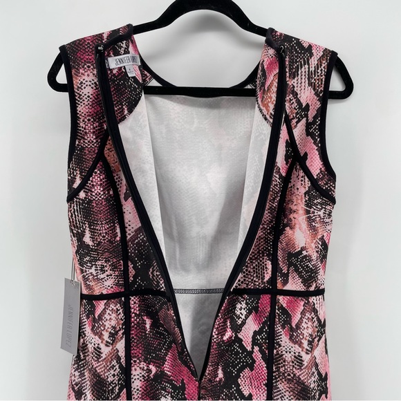 Jennifer Lopez Womens Northern Light Bodycon Dress Pink Black Snake Print 8 New - Picture 6 of 7